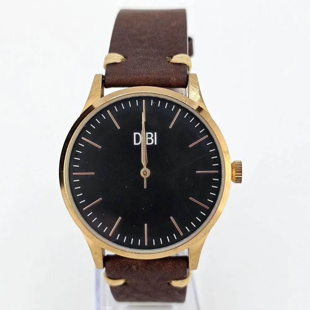 DIBI Men's Watch 40MM Black‎ Dial Seiko Movement Mineral Crystal New Battery